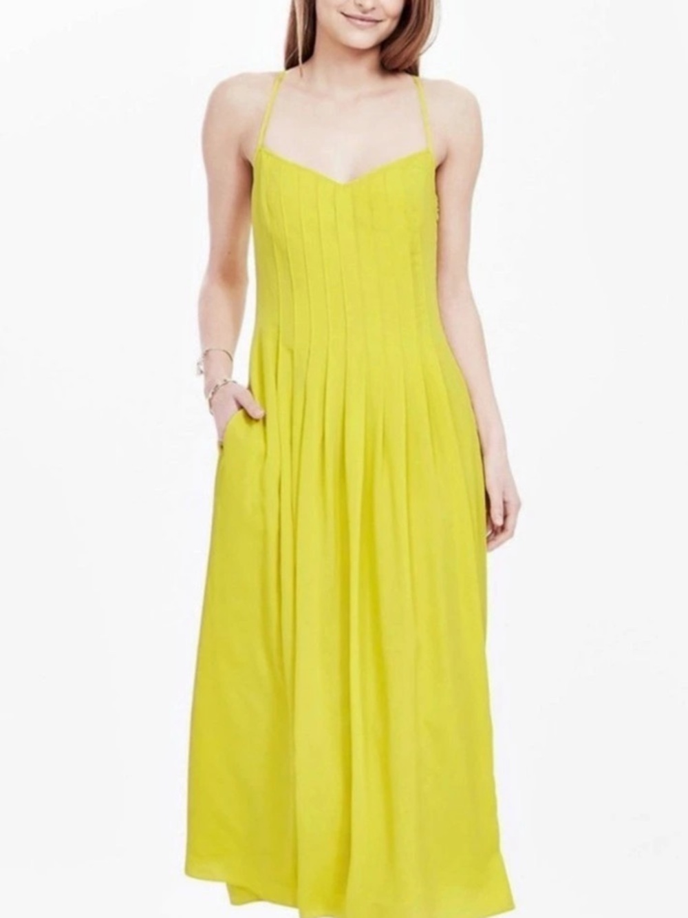 Banana Republic Yellow Maxi Slip Dress